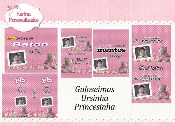 kit Embalagem Ursinha Princesa